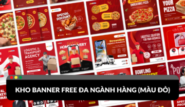 Free template banner màu đỏ
