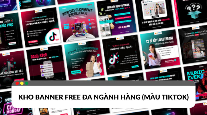 [FREE TEMPLATE] Tổng hợp banner Canva màu hồng xanh TikTok