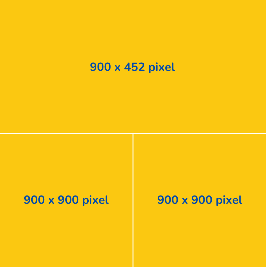 Kích thước hình Facebook Ads 1 hình ngang và 2 hình dưới