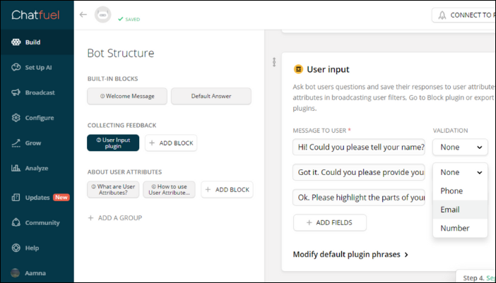 Chatfuel AI Chatbot