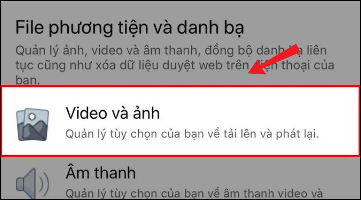 Chọn Video và ảnh để thay đổi chất lượng