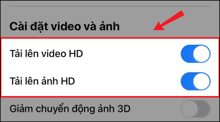 Nhấn Tải lên video HD để video không bị mờ