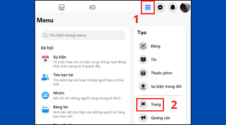 Vào ứng dụng Facebook