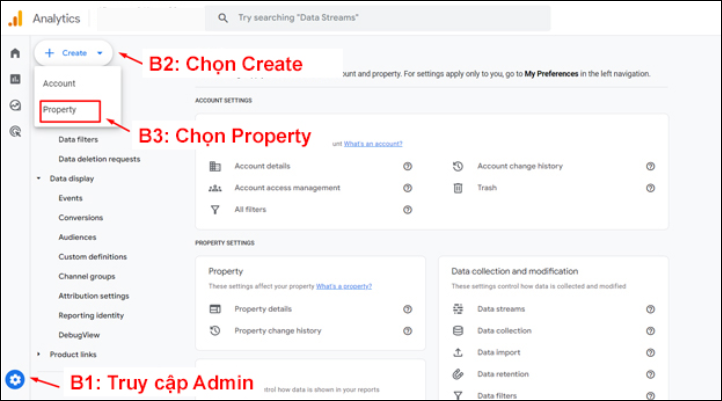 Thiết lập thuộc tính Google Analytics 4