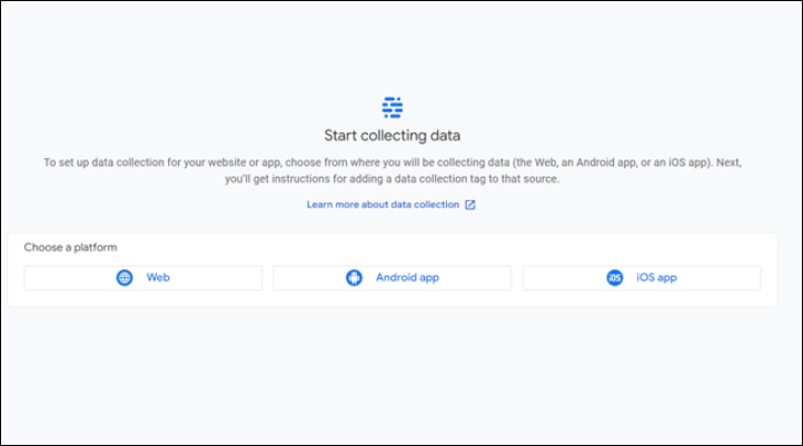 Tạo luồng dữ liệu cho nền tảng là Web nên bạn chọn web.