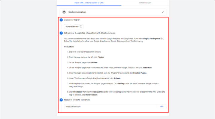 Chọn website để thực hiện liên kết với Google Analytics