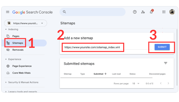 Gửi sitemap cho Google Webmaster Tool