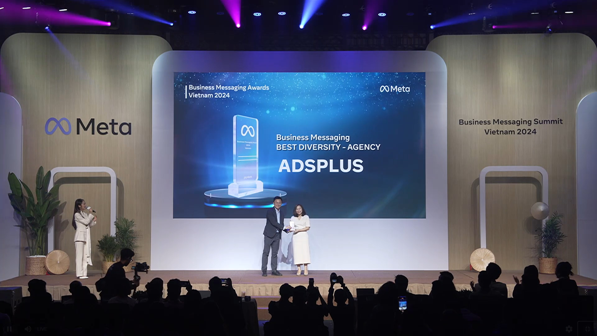 Adsplus tiếp tục được Meta vinh danh tại Business Messaging Awards Vietnam 2024 ở hạng mục Best Diversity - Agency