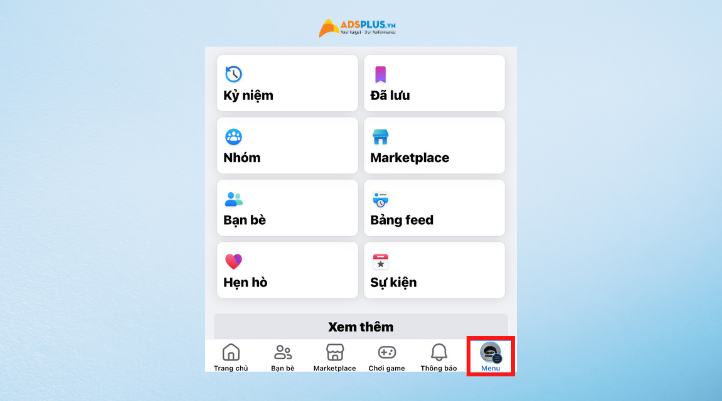 Bước 1 chọn vào dấu 3 gạch phía dưới màn hình.