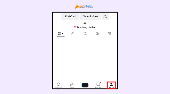 Đầu tiên truy cập vào ứng dựng TikTok và chọn mục Hồ sơ