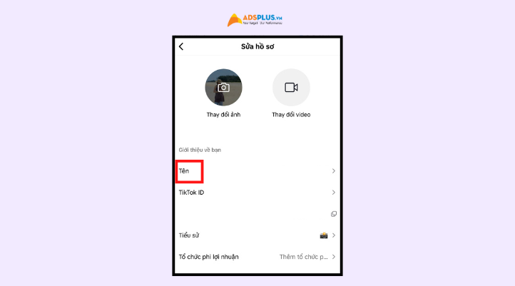 Bước 3 chọn Tên để tiến hành thực hiện đổi tên
