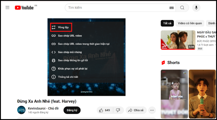 Nhấn chuột phải và chọn tính năng replay