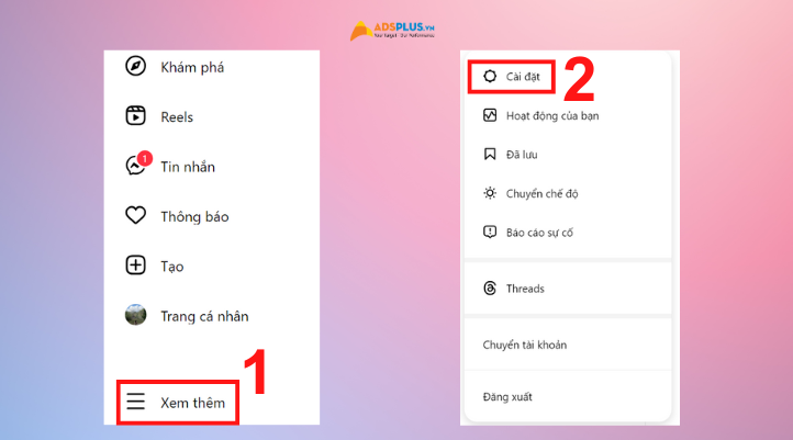 Đầu tiên để hủy liên kết Instagram và Facebook chọn vào Xem thêm sau đó chọn Tài khoản.