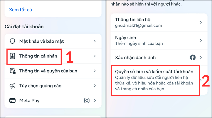 Chọn Vô hiệu hóa hoặc xóa. Sau đó, nhấn vào tài khoản Instagram.