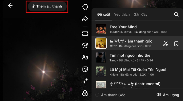 Thêm âm thanh để video TikTok thêm sinh động