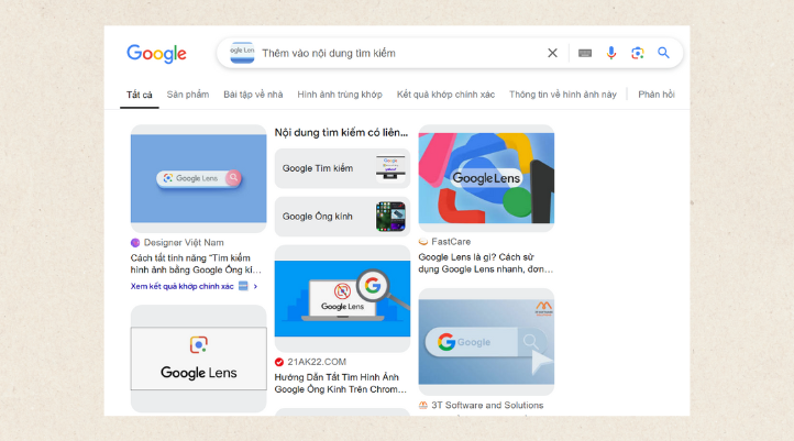 Bước 3: Tải hình ảnh thành công Google sẽ đưa ra những gợi ý với hình bạn cung cấp