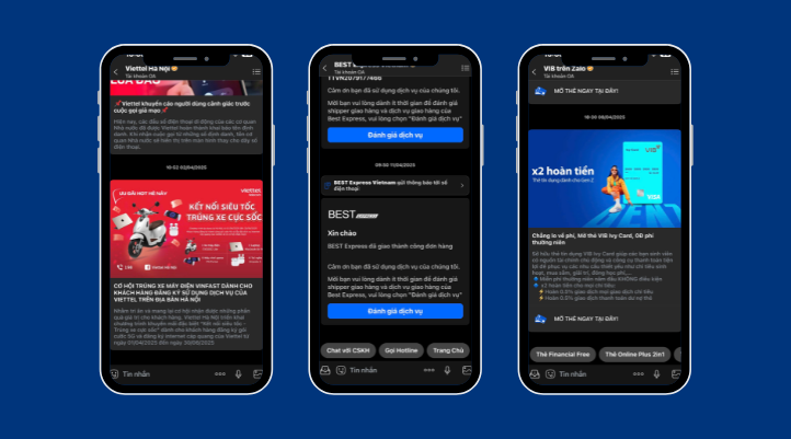 Một số thông báo thường thấy trên Zalo Notifications