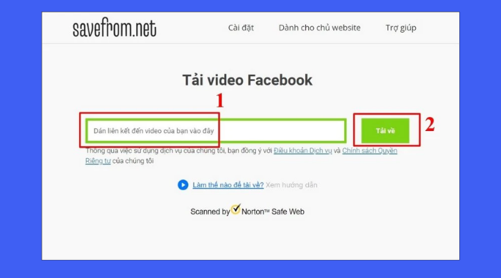 Cách tải video live trên Facebook - Tìm video muốn tải xuống và sao chép URL, quay lại trang SaveFrom, dán liên kết này vào ô nhập liệu và nhấn nút “Tải về” 
