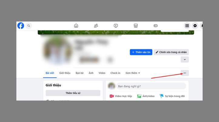 Cách khóa bảo vệ trang cá nhân facebook - Bước 3: Nhấn biểu tượng dấu 3 chấm (...) dưới ảnh bìa. Bạn mở menu chứa các tùy chọn cài đặt nâng cao cho trang cá nhân.