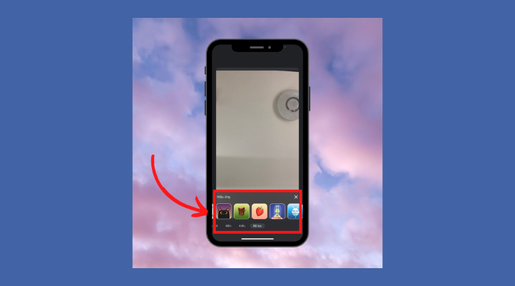 Cách có filter trên Google Meet trên điện thoại: Trong menu làm đẹp, bạn kéo sang phải để tìm phần Bộ lọc (Filters).