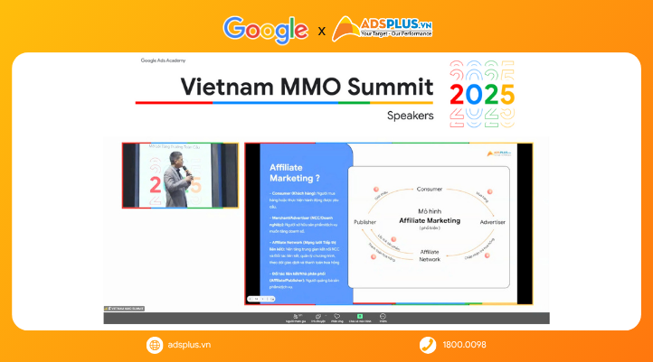 Đại diện AdsPlus - Mr. Trí Nguyễn trình bày về mô hình Affiliate Marketing 