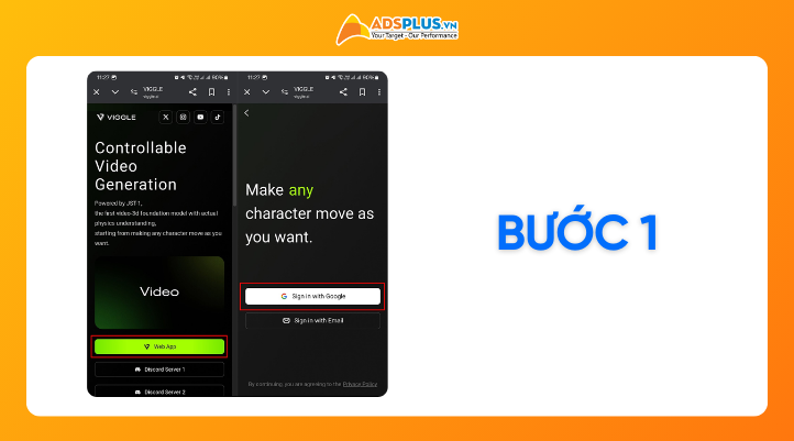 Bước 1: Bạn mở ứng dụng và chọn đăng nhập qua Google, Email hoặc Apple ID