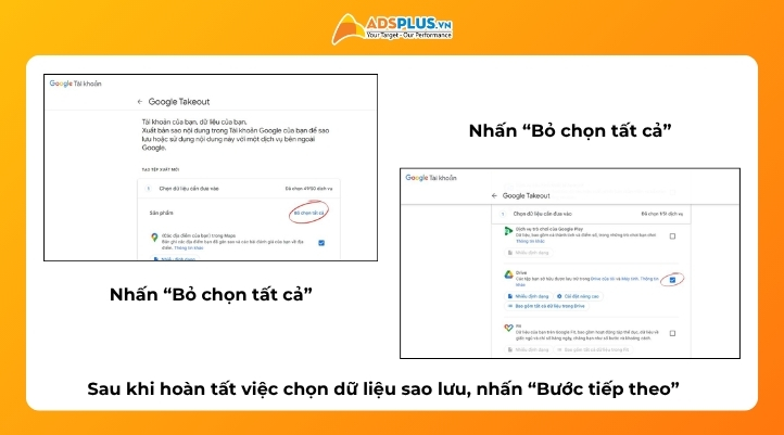 Bước 1: Lựa chọn dữ liệu cần xuất