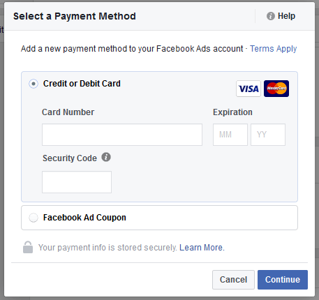 thiết lập tài khoản quảng cáo facebook