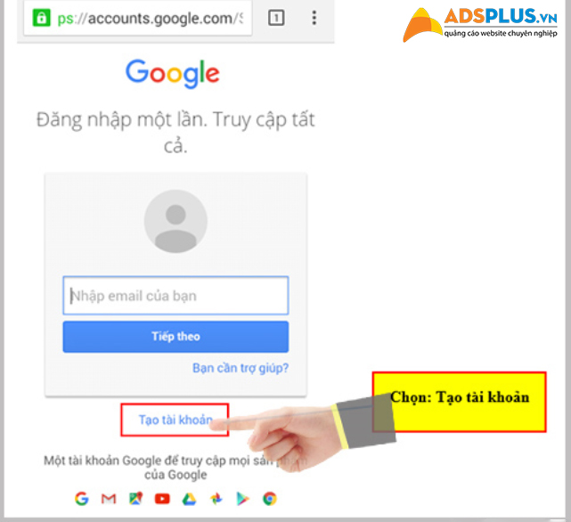 lập tài khoản google 02